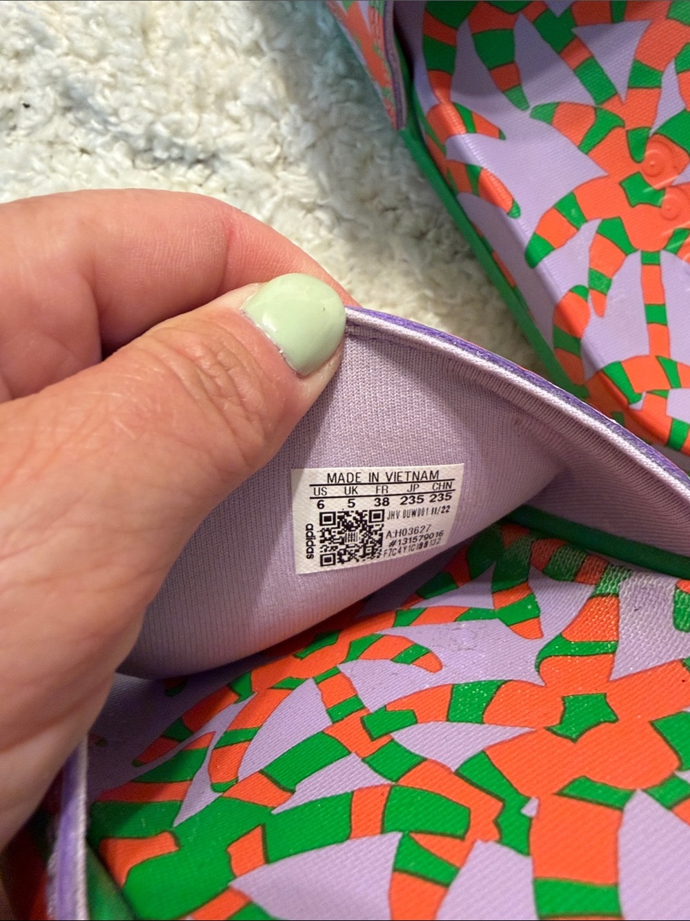 adidas Women’s FARM RIO Purple, Orange, Green Multi Athletic Slide Sandals - Picture 5 of 5